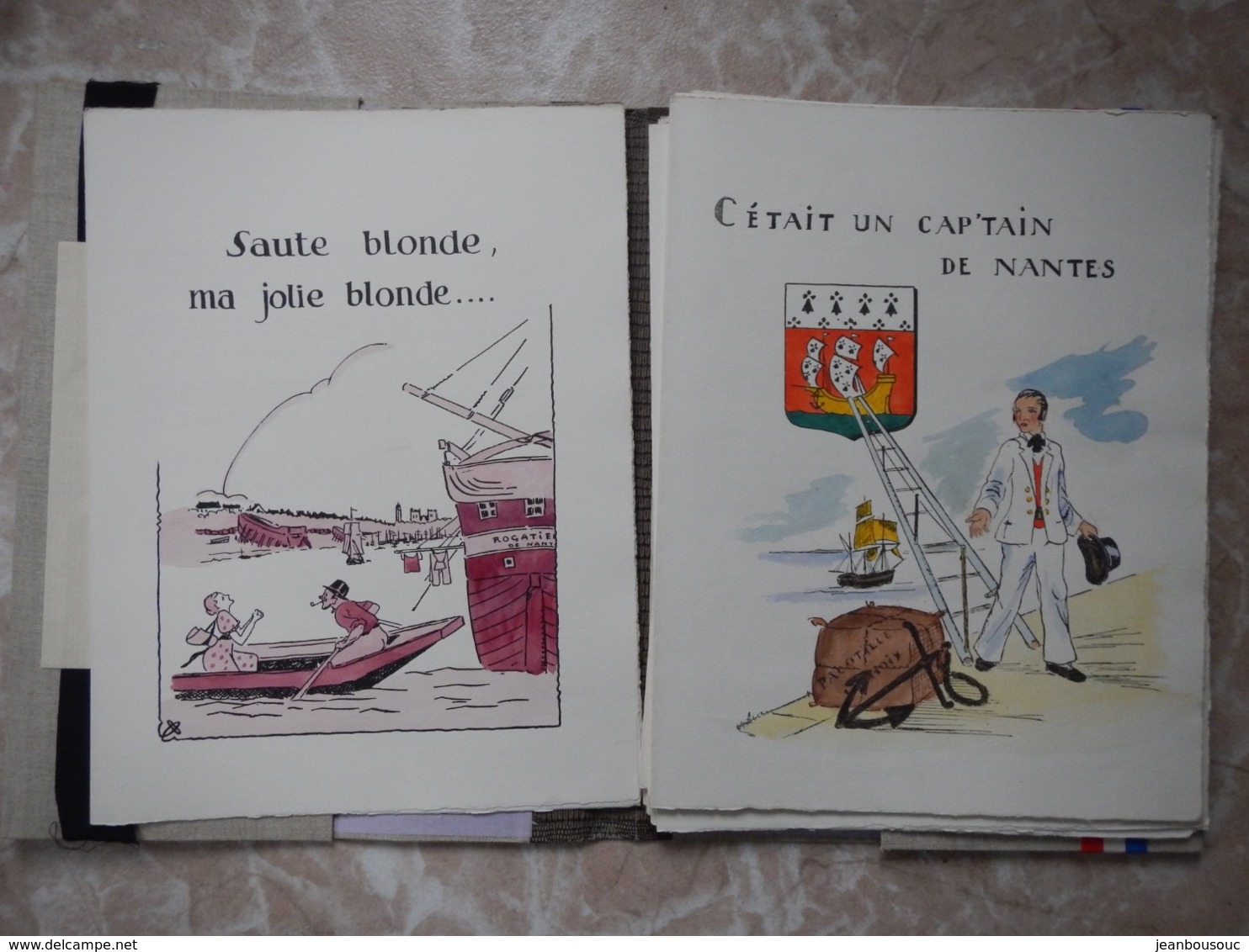 OUVRAGE CAHIER DE CHANSONS DE JEAN LA PIPE QUARTIER MAÎTRE À BORD DE LA PÉTULANTE 1935