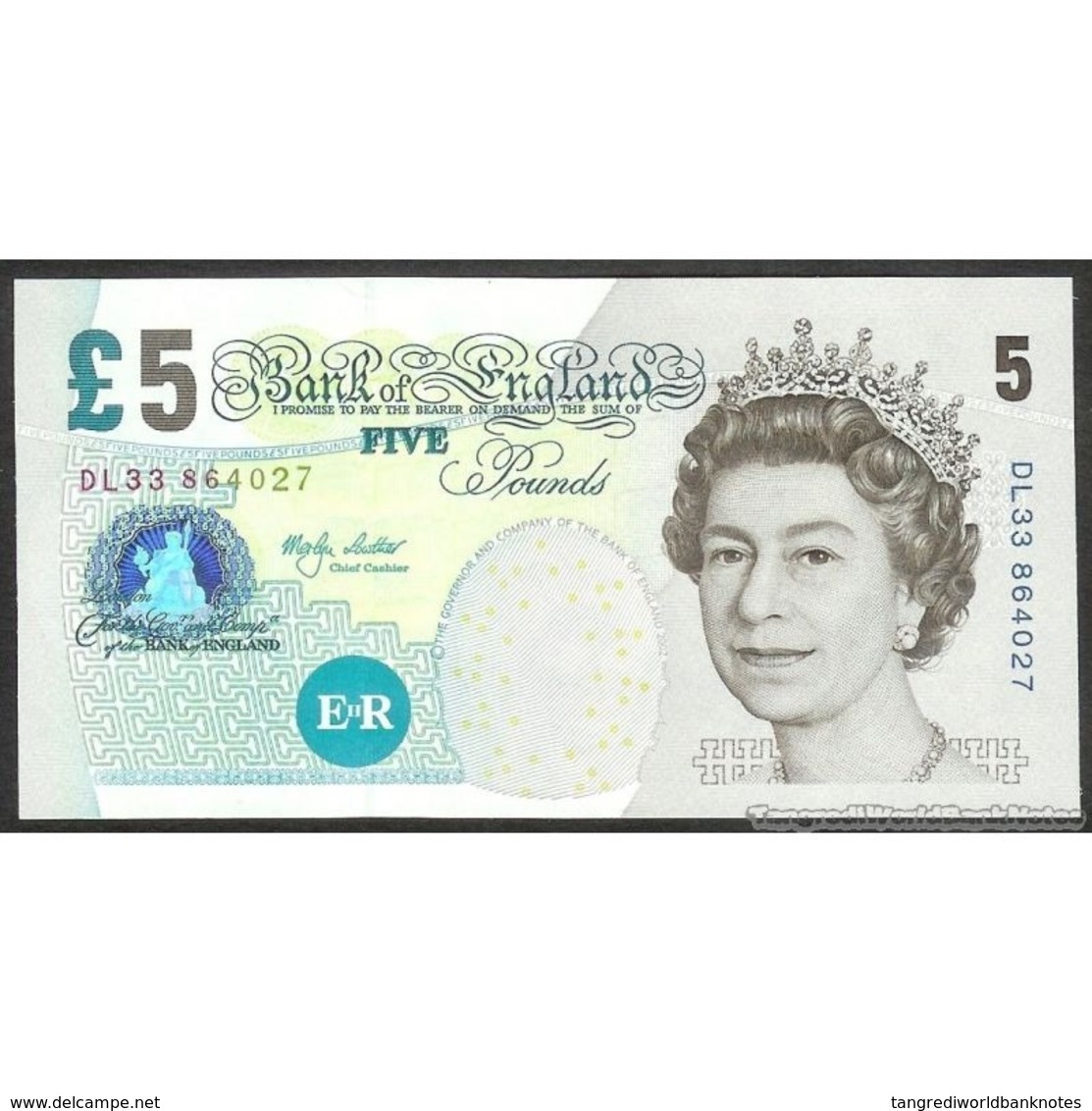 TWN - GREAT BRITAIN 391a - 5 Pounds 2002 (2002-03) Prefix DL33 - Signature: Lowther UNC - Other - Europe