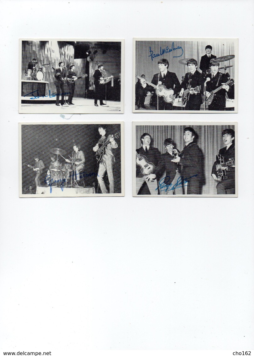 4x Cartes Photo-image Dédicacées THE BEATLES (9x6,5 Cm) - Autres & Non Classés