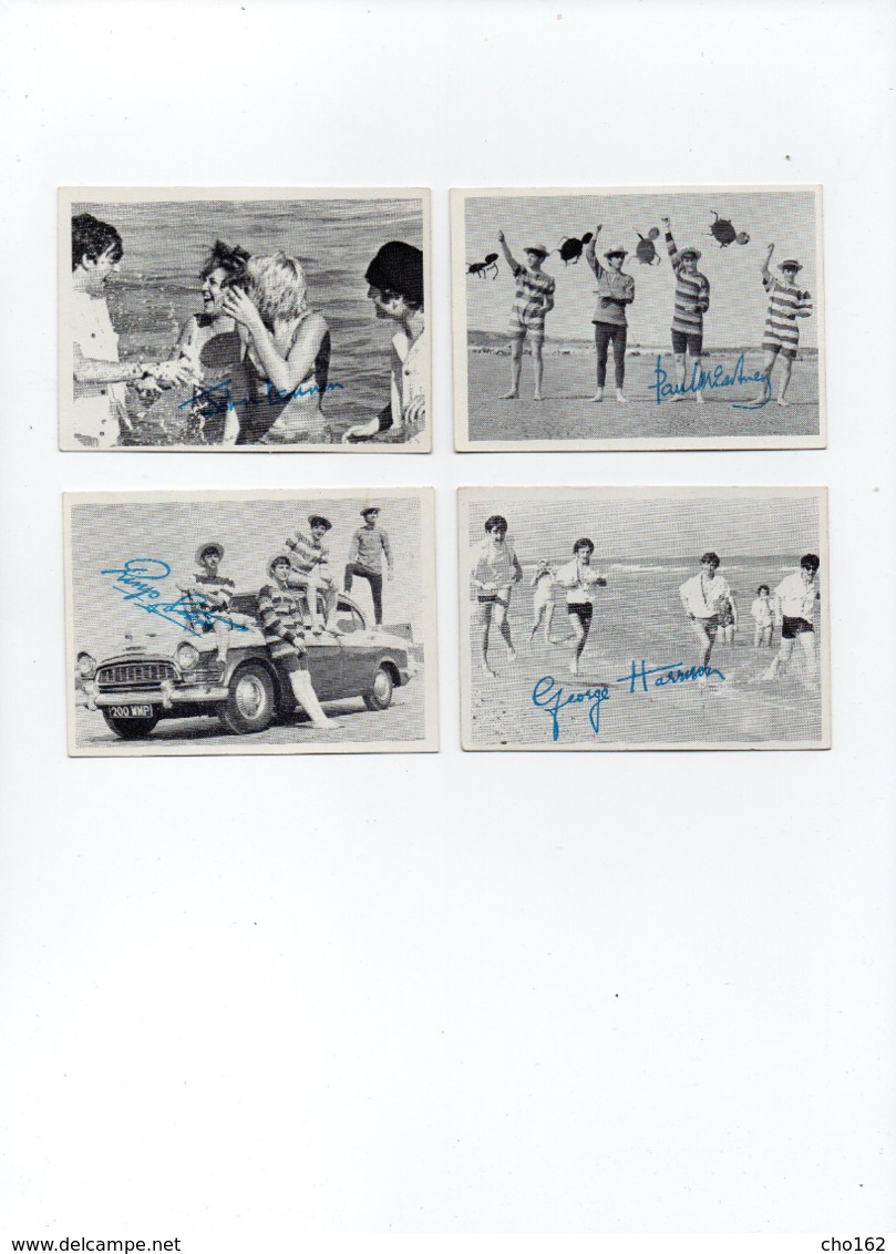 4x Cartes Photo-image Dédicacées THE BEATLES (9x6,5 Cm) - Autres & Non Classés