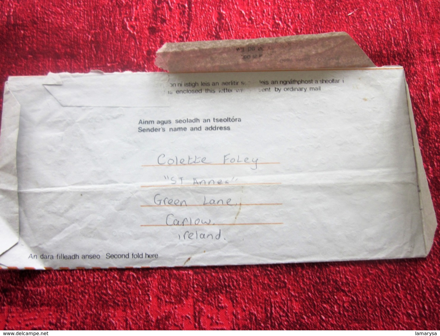 Timbres  Europe  Irlande  Poste Aérienne  Aérogramme  EIRE IRLAND ​​​​​​​  Lettre & Document 1980 - Luchtpost