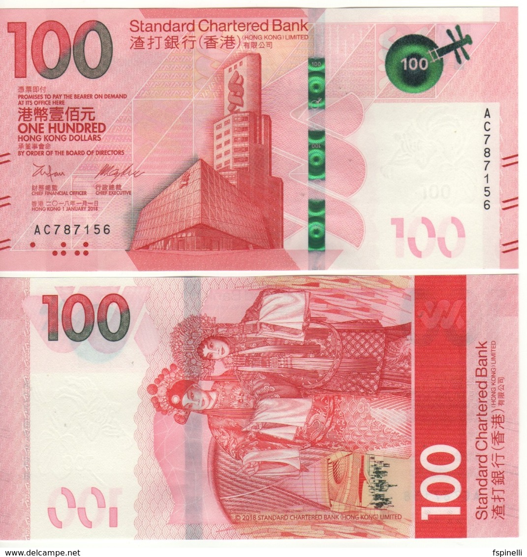 HONG KONG  New $ 100.  Newly Issued. Date S 1.1.2018.  Pnew. Standard Chartered - Hong Kong
