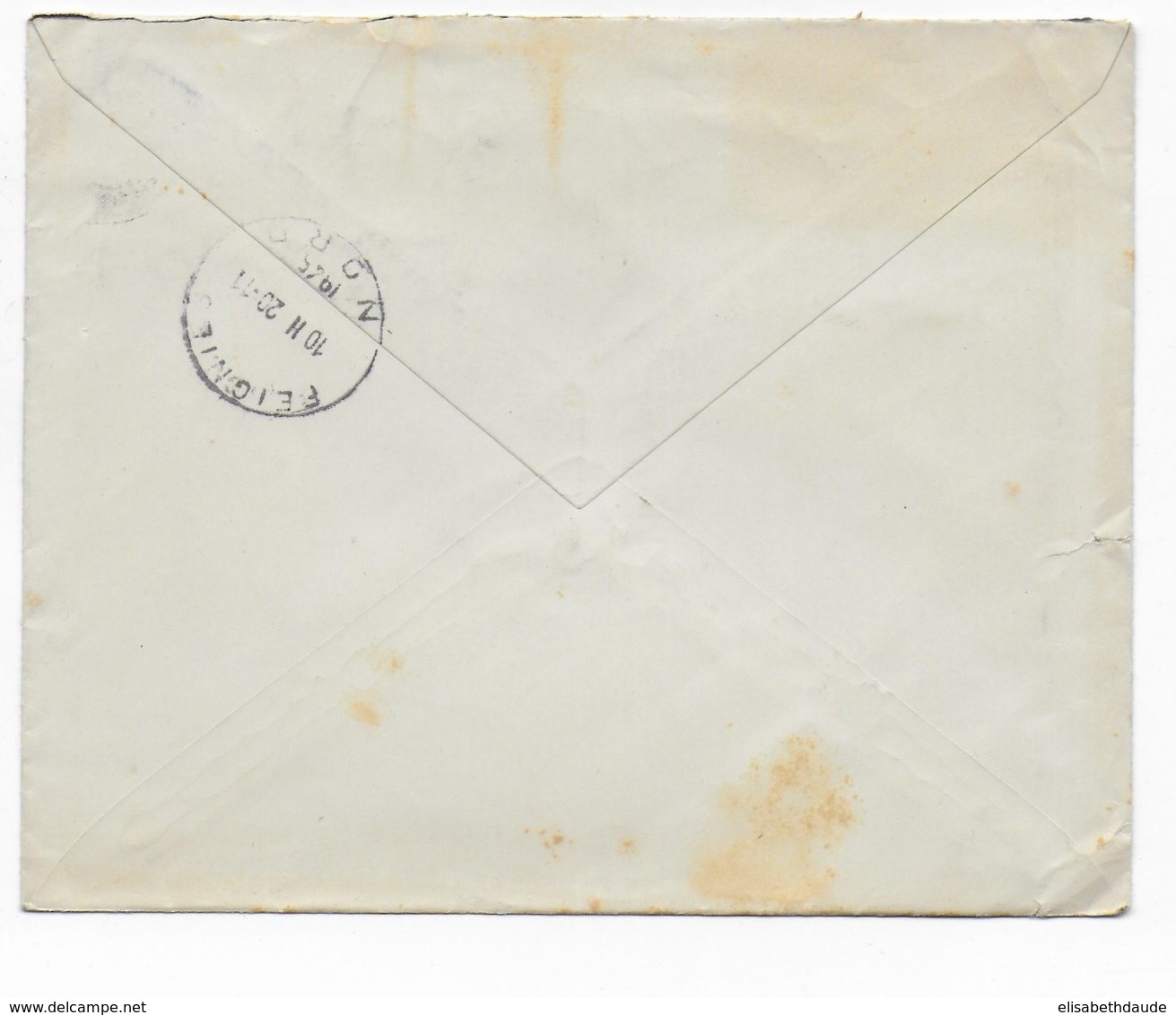 BELGIQUE - 1945 - ENVELOPPE RECOMMANDEE De BRUXELLES => DOUANES De FEIGNIES (NORD FRANCE) - Cartas & Documentos