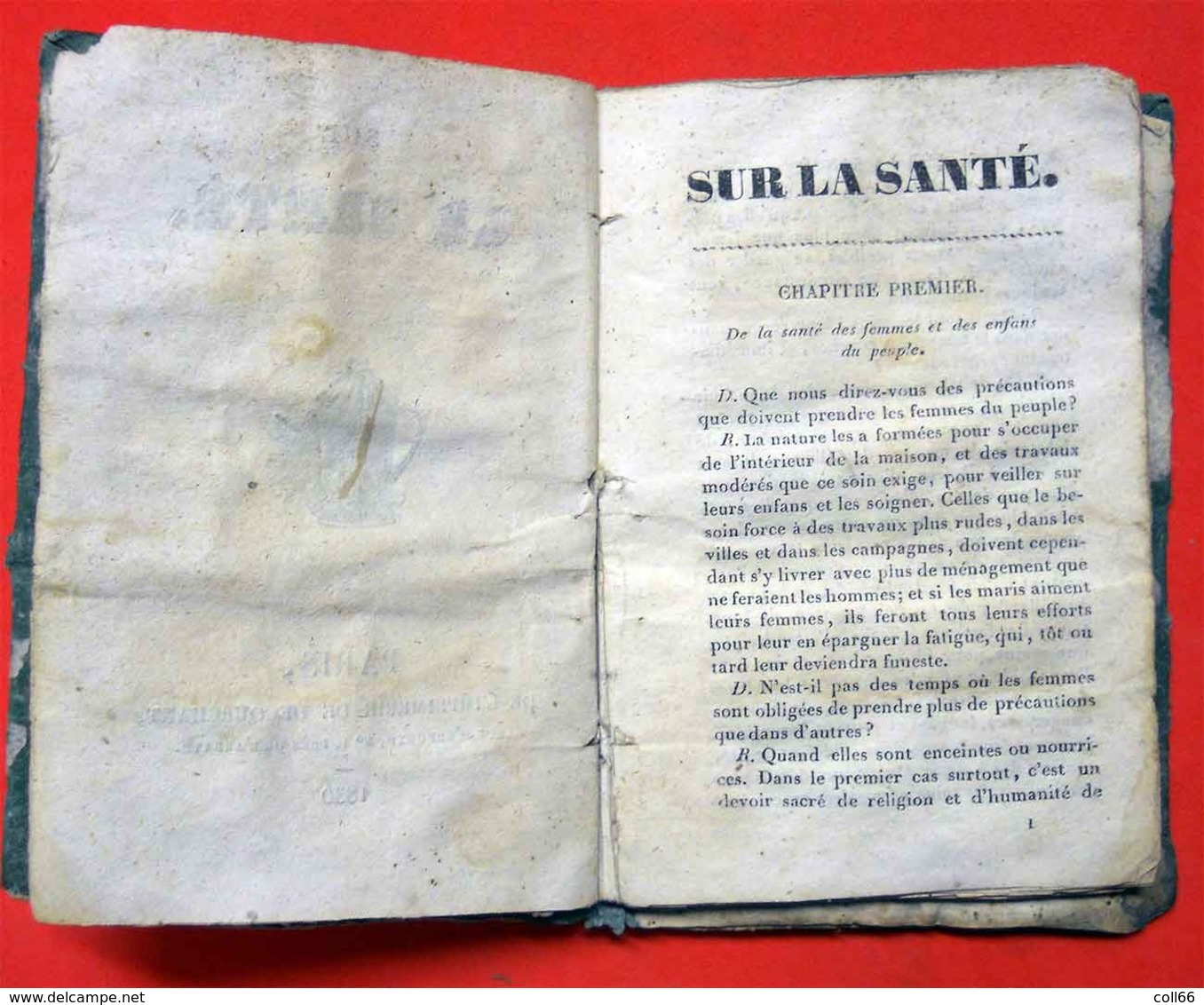1830-livre De Poche La Santé Epidémie Hygiène Accouchement Etc..imp Decouchant Paris Président Comte De Lasteyrie - 1801-1900