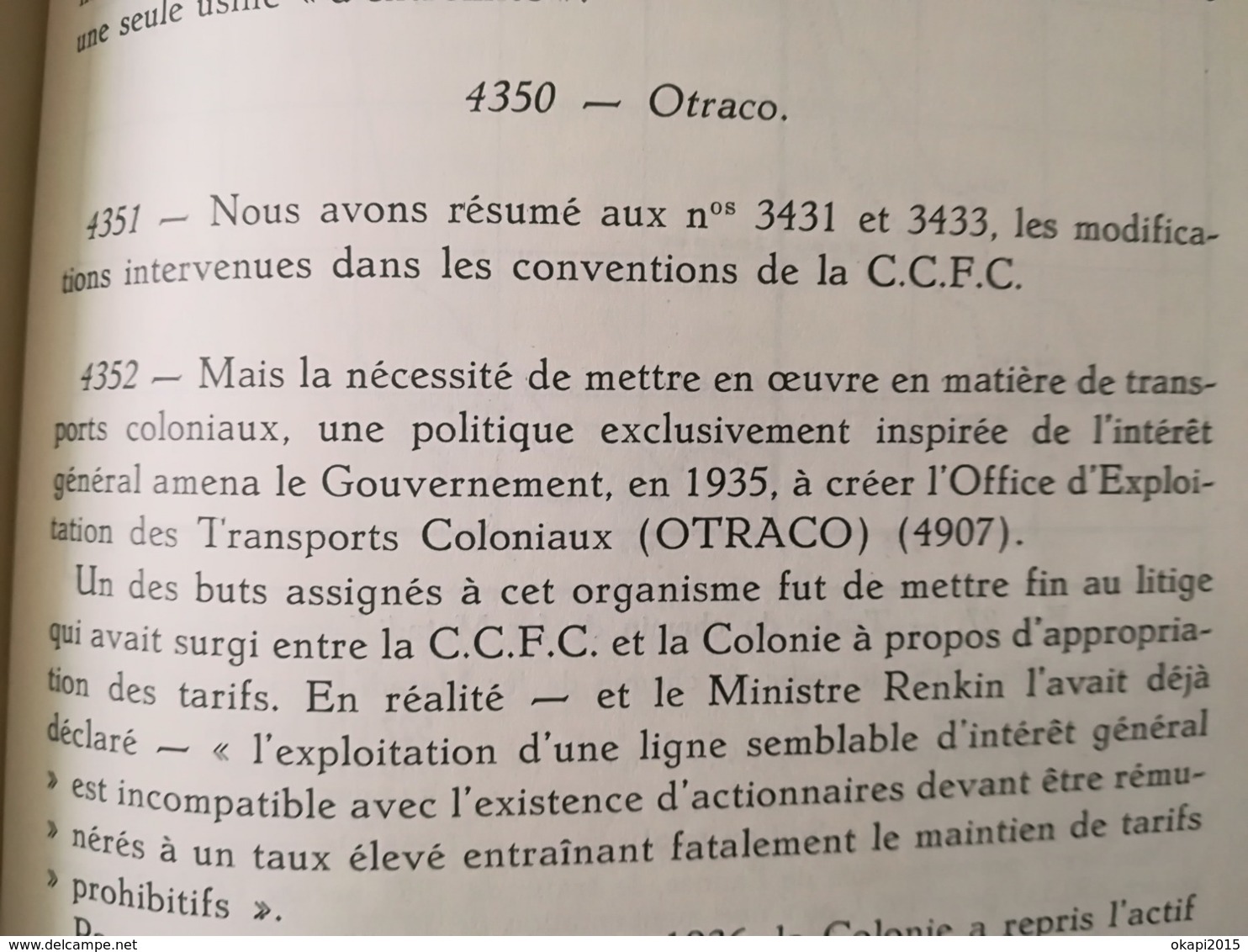 BAS - CONGO ARTÈRE VITALE  COLONIE OTRACO CHEMIN DE FER MATADI LIVRE + PHOTO  INSTALLATIONS DE Ango-Ango CONGO Belgique