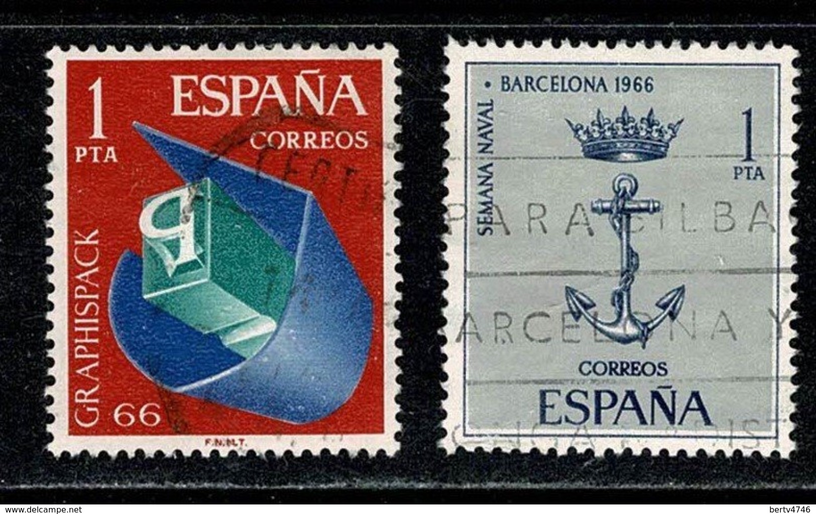 Spanje  1966 Yv 1366, 1389 - Oblitérés