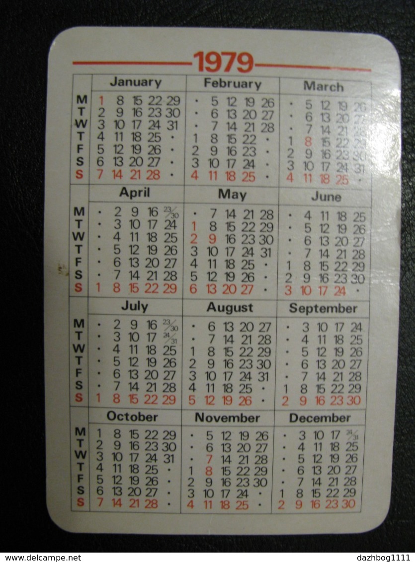 USSR Soviet Russia  Pocket Calendar Soviet Weekly 1979 - Petit Format : 1961-70