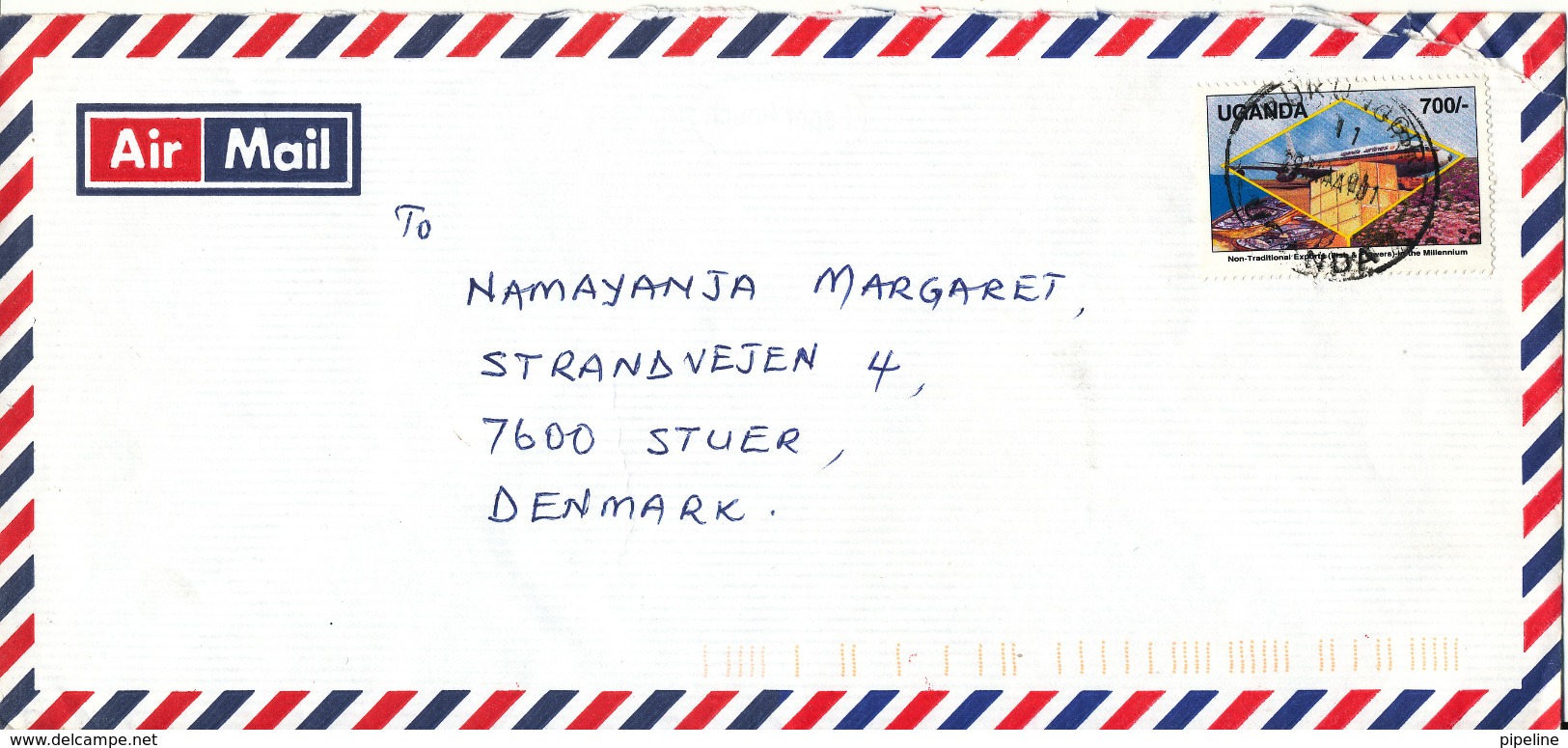 Uganda Air Mail Cover Sent To Denmark Single Franked - Oeganda (1962-...)