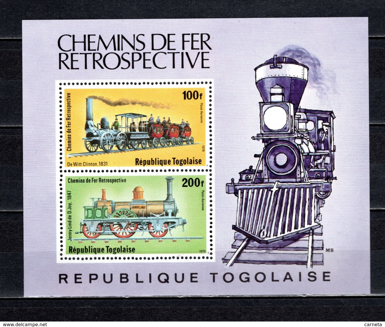TOGO BLOC N° 130  NEUF SANS CHARNIERE COTE  6.50€  TRAIN - Togo (1960-...)