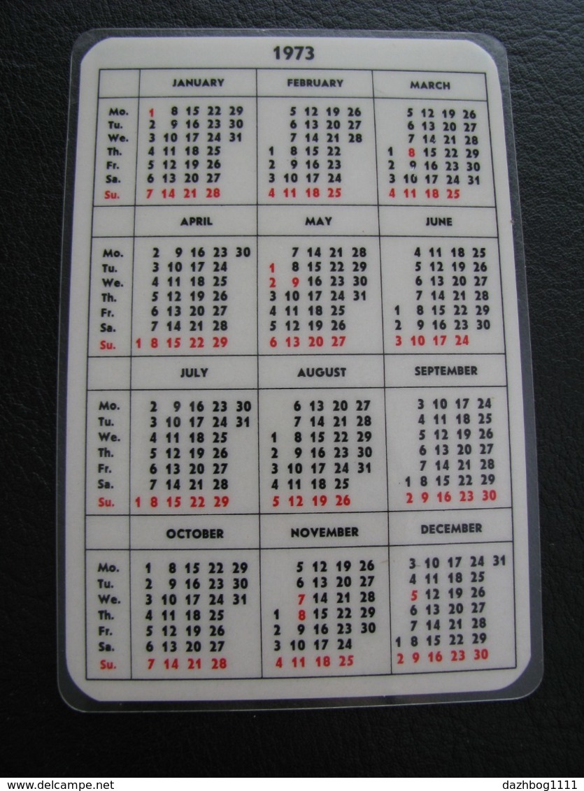 USSR Soviet Russia  Pocket Calendar Sudoimport  Ship 1973 Rare - Small : 1971-80