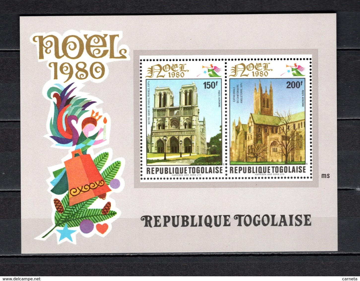 TOGO BLOC N° 145  NEUF SANS CHARNIERE COTE  5.00€  NOEL  MONUMENT - Togo (1960-...)