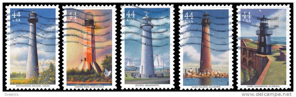 Etats-Unis / United States (Scott No.4409-13 - Lighthouses) (o) Set Of Five - Oblitérés