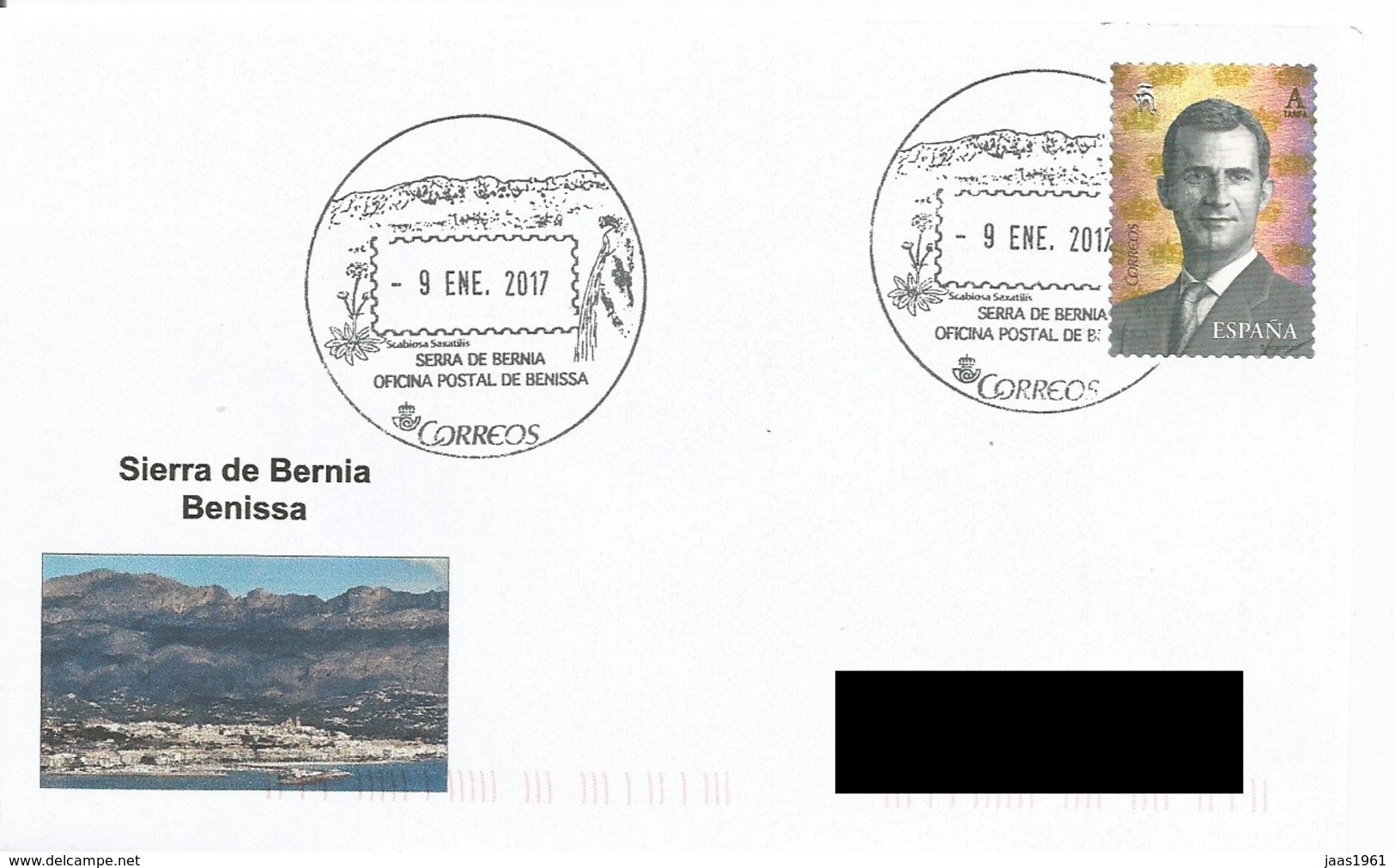 SPAIN. POSTMARK. SIERRA DE BERNIA. BENISSA. 2017 - Otros & Sin Clasificación