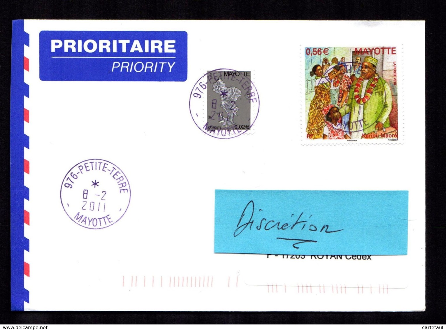 976 MAYOTTE 2011 Lettre Au Tarif 0,58 Euro  Composé PETITE TERRE 8-2-2011 TTB 2 Scan - Lettres & Documents