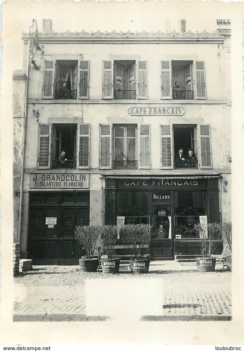 RARE BRUYERES  PHOTO 12.50 X 8.50 CM CAFE FRANCAIS ET MAISON GRANDCOLIN PLOMBERIE - Bruyeres