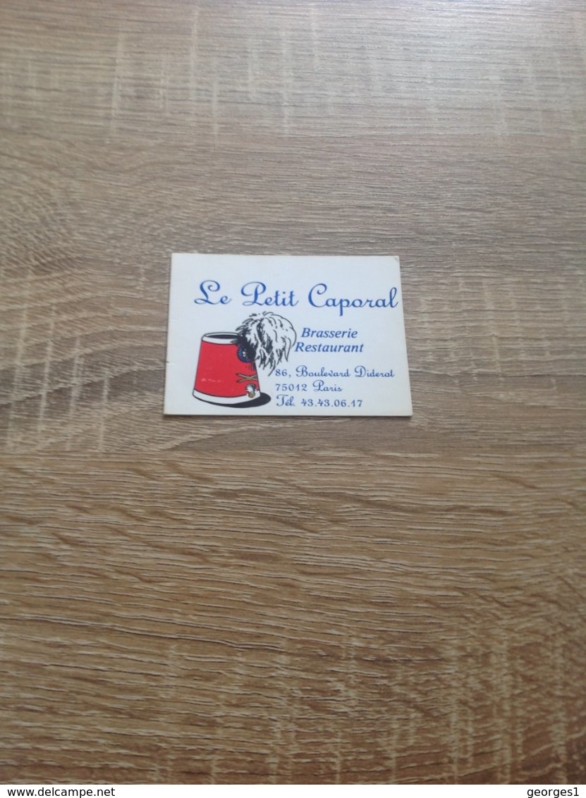 Ancienne Carte De Visire De Brasserie Restaurant  Petit Caporal   Paris  12eme - Visiting Cards