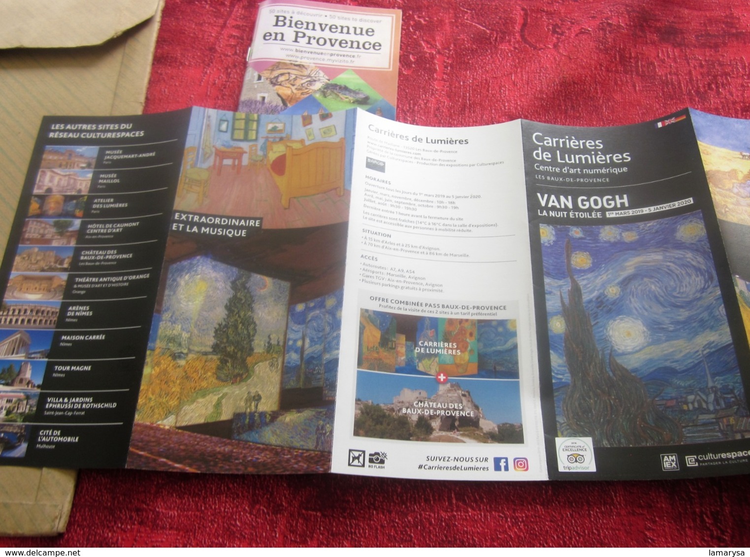 VAN GOGH EN PROVENCE PIÈCE COMMÉMORATIVE MONNAIE DE PARIS 2019 DÉPLIANT CARRIÈRES LUMIÈRE LES BAUX DE PROVENCE+TICKETS