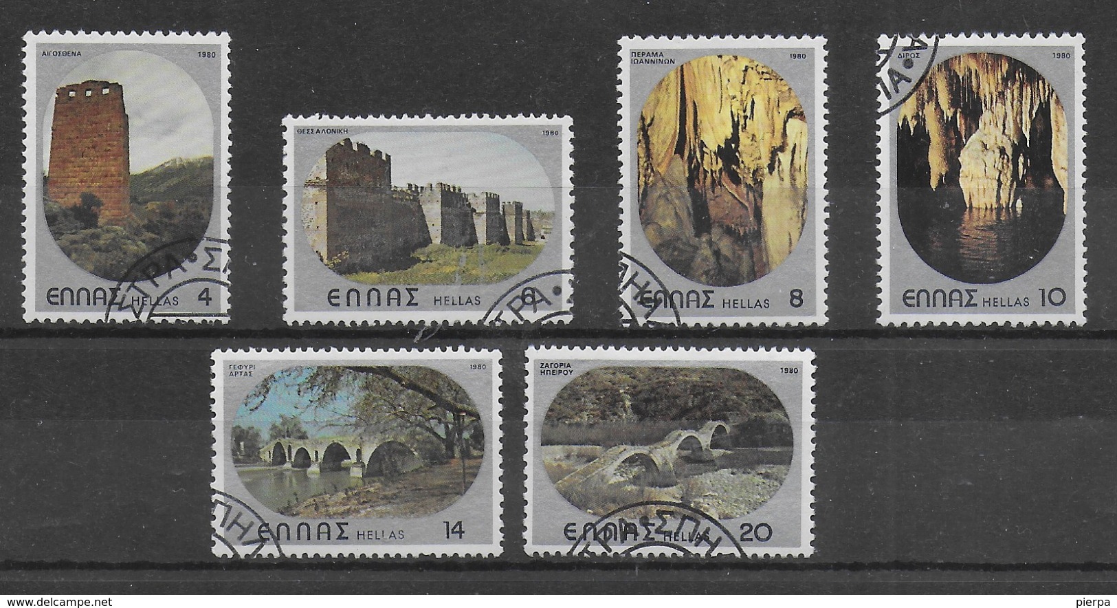 GRECIA - 1980 - SITI TURISTICI - SERIE CPL. 6 VAL. USATA (YVERT 1381/6 - MICHEL 1403/8) - Usati