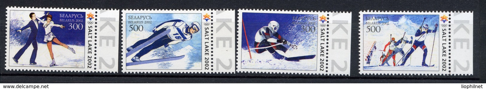 BIELORUSSIE BELARUS 2002, J.O. SALT LAKE, Ski, Patinage Artistique, 4 Valeurs, Neufs / Mint. R1749 - Winter 2002: Salt Lake City