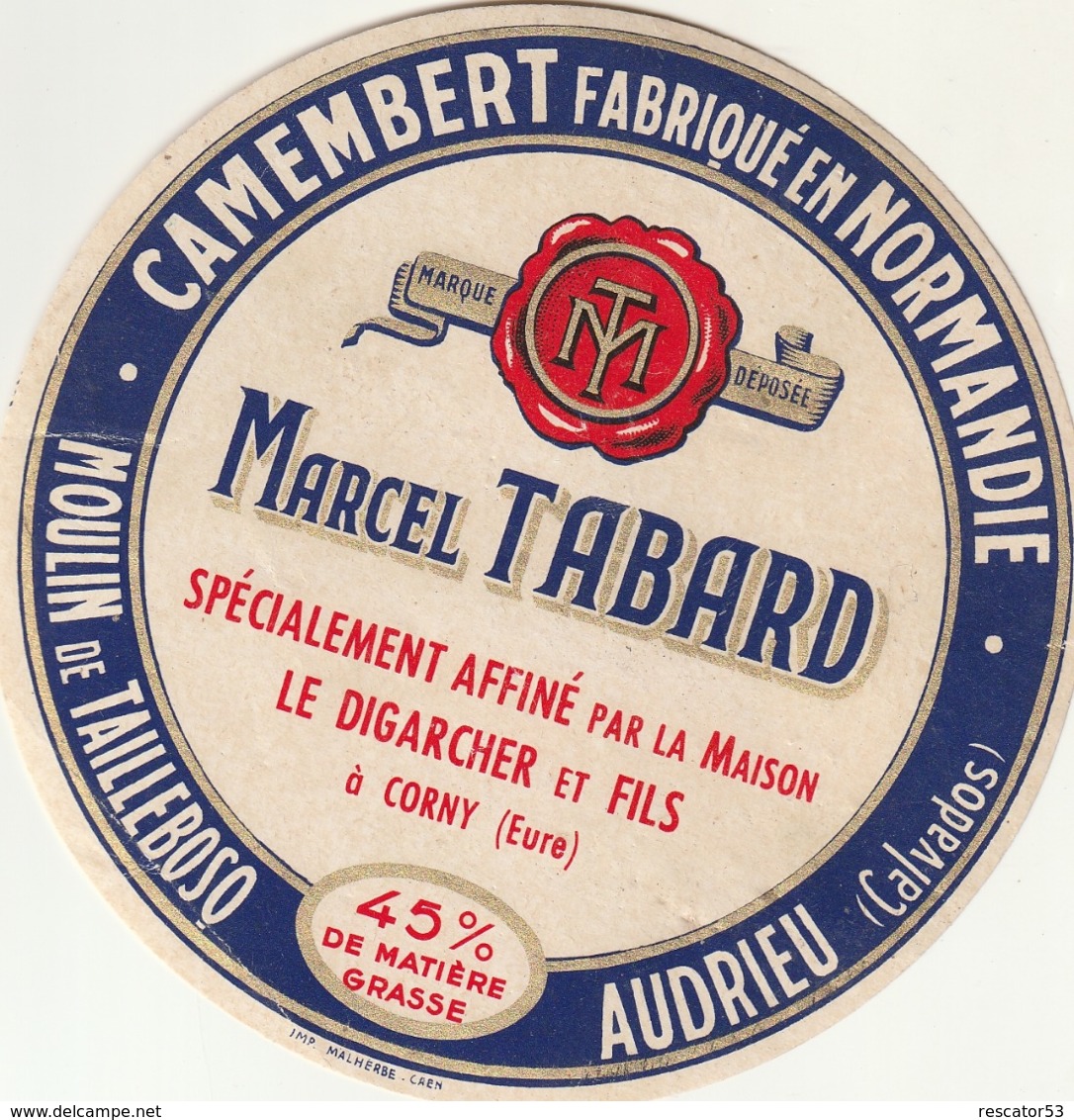 Rare étiquette De Fromage Camembert Marcel Tabard - Cheese