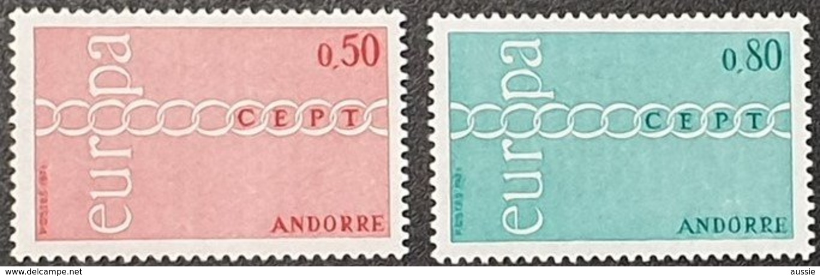 Cept 1971 Andorre Andorra  Yvertn° 212-213 *** MNH Cote 50 € Europa - 1971