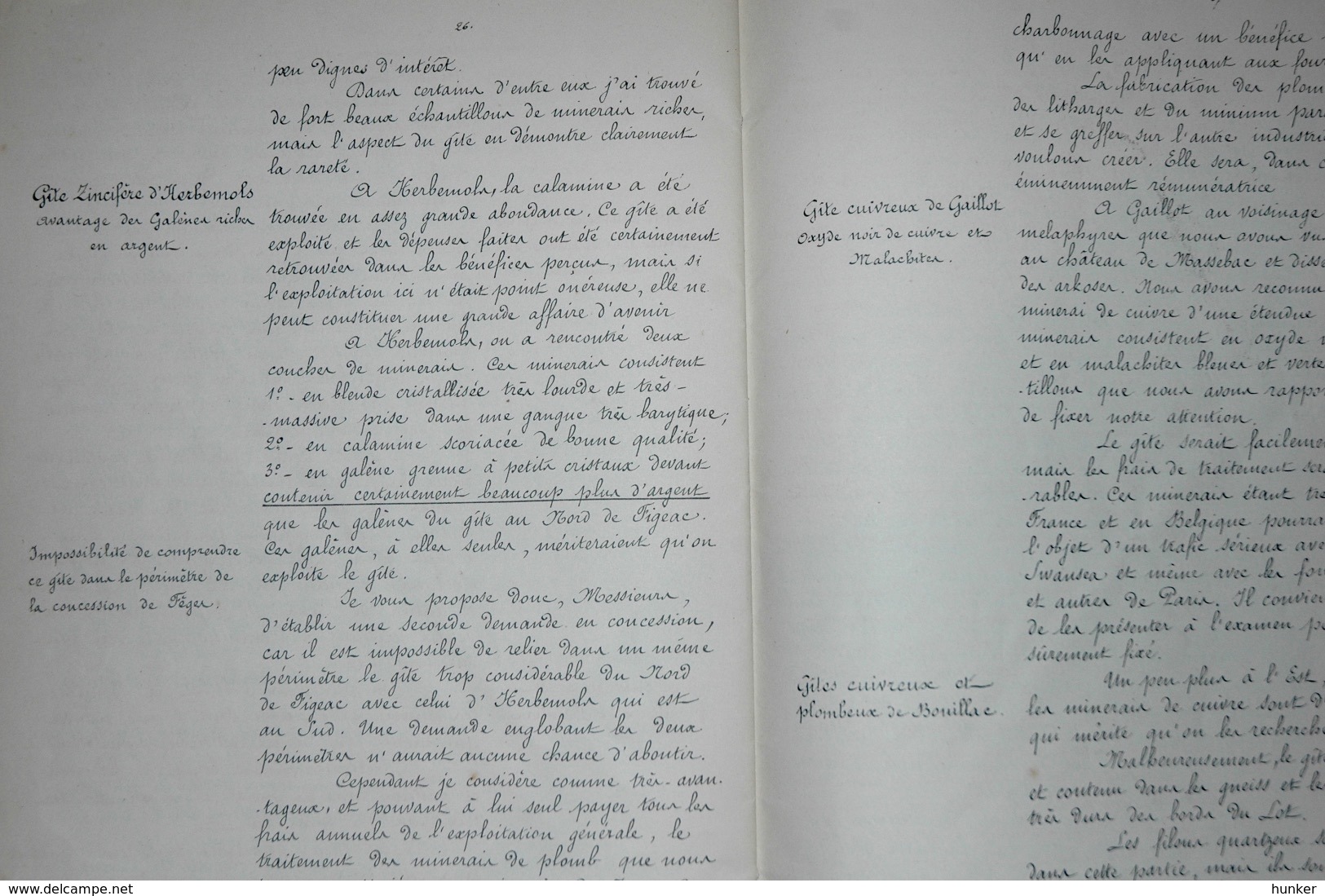 Rapport Région Houillère Et Métallifère Des Environs De Figeac Lot 1882 Mines Mine - Documents Historiques