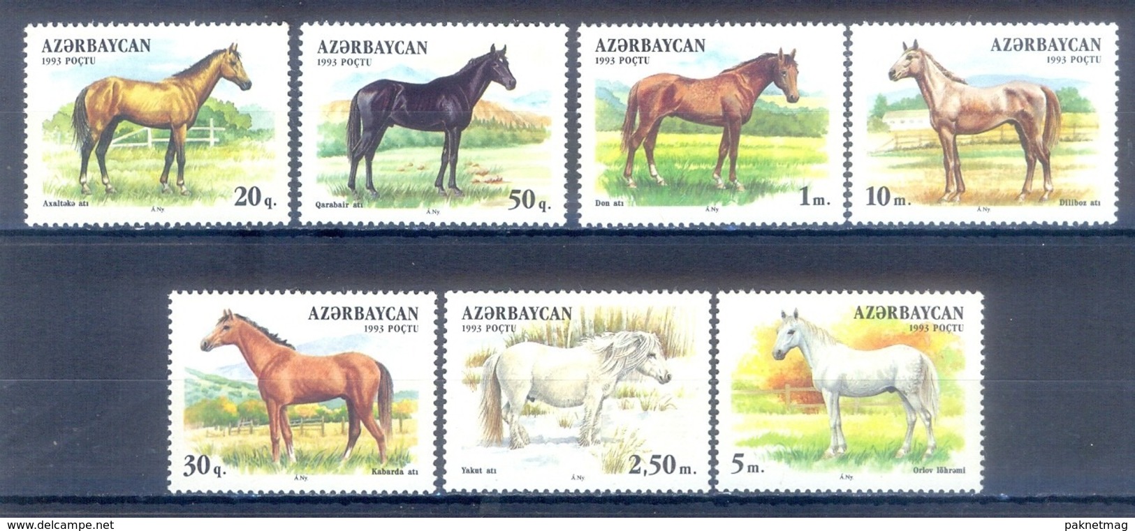 G107- Azerbaijan 1993 Horses. - Azerbaïjan