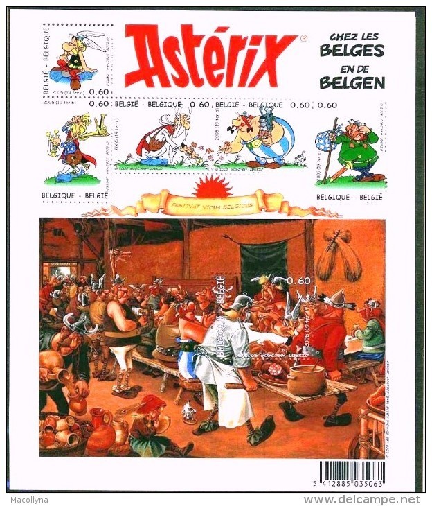 3433/38** Blok 123** Asterix En De Belgen (chez Les Belges) Bloc 123 MNH Aan Minder Dan Postprijs - 1961-2001