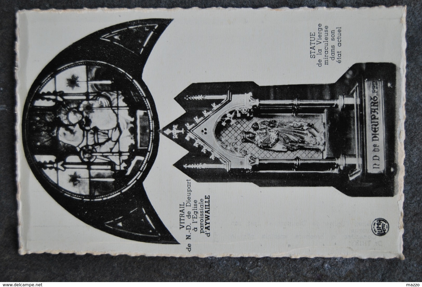 1838/ AYWAILLE, Vitrail ND Dieupart- 2 Vues (Edit. Luma) - Amel
