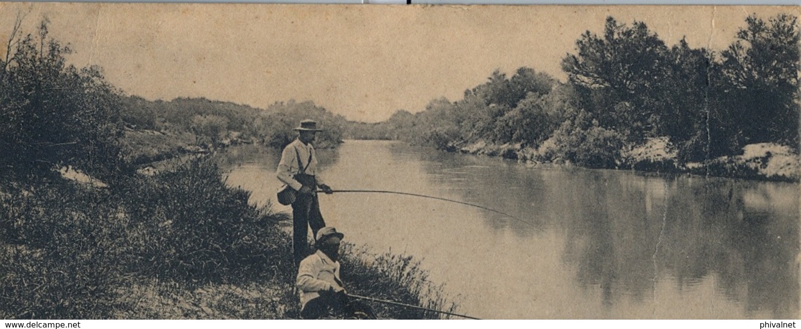 1908 , SUDAFRICA , TARJETA POSTAL CIRCULADA , MODDER RIVER , VIEW UP THE MODDER RIVER , PESCA , FISHING - Pesca