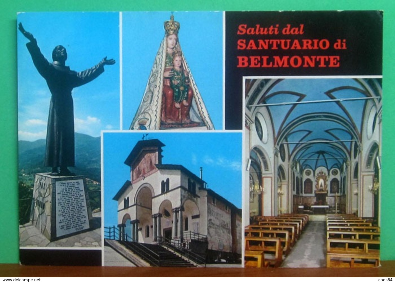 SALUTI DAL SANTUARIO DI BELMONTE - FRATI FRANCESCANI VALPERGA TORINO CARTOLINA Non Viaggiata - Altri & Non Classificati