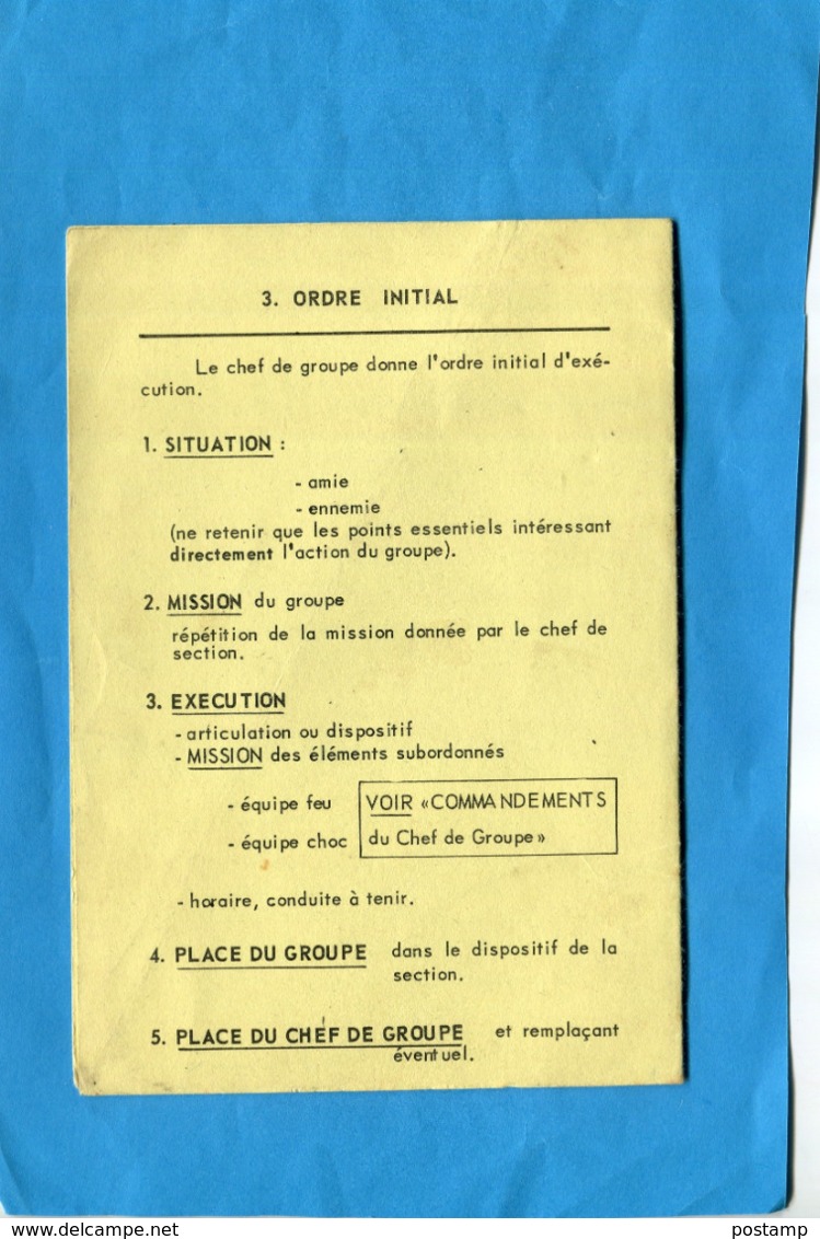 GUIDE DE RAISONNEMENT TACTIQUE -à L'usage Du Chef De Groupe De  Combat-4 Pages - Altri & Non Classificati