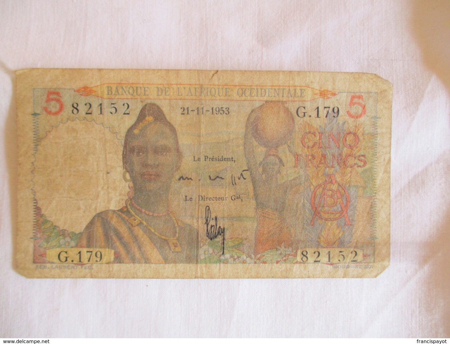 Afrique Occidentale Française: 5 Francs 1953 - Estados De Africa Occidental