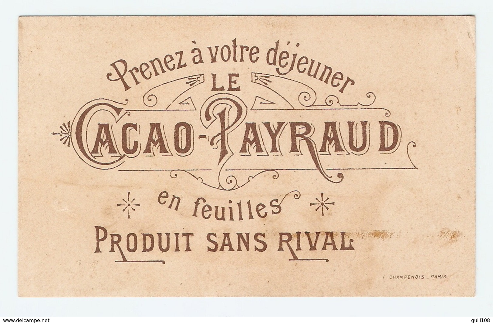 Chromo Chocolat Payraud Champenois Clef Des Songes Rêve Combat De Coqs Duel Cock Fight French Trade Card Love A15-77 - Sonstige & Ohne Zuordnung