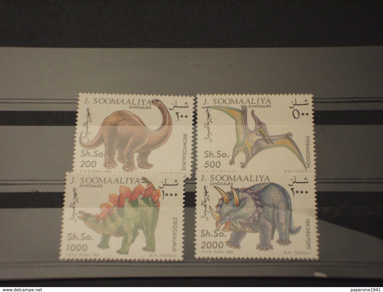 SOMALIA - 1993 DINOSAURI 4 VALORI - NUOVI(++) - Somalia (1960-...)