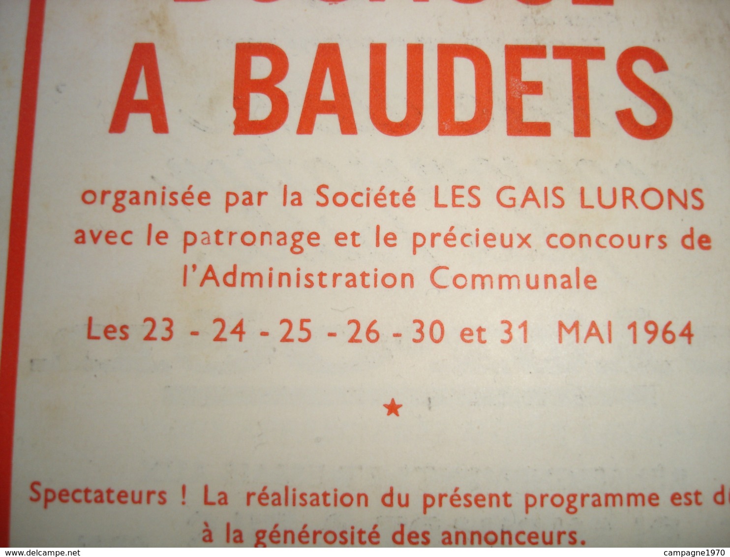 A VOIR !! ATH - DUCASSE A BAUDETS 1964 ( PORTE DE MONS ) - PROGRAMME ( NOMBREUSES PUBS ATHOISE ET REGIONALES ) - Belgio