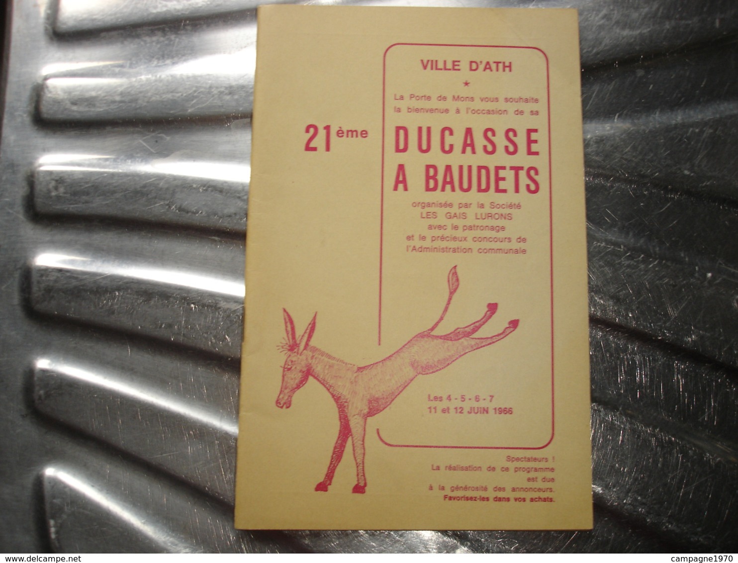 A VOIR !! ATH - DUCASSE A BAUDETS 1966 ( PORTE DE MONS ) - PROGRAMME ( NOMBREUSES PUBS ATHOISES ET REGIONALES ) - Belgique