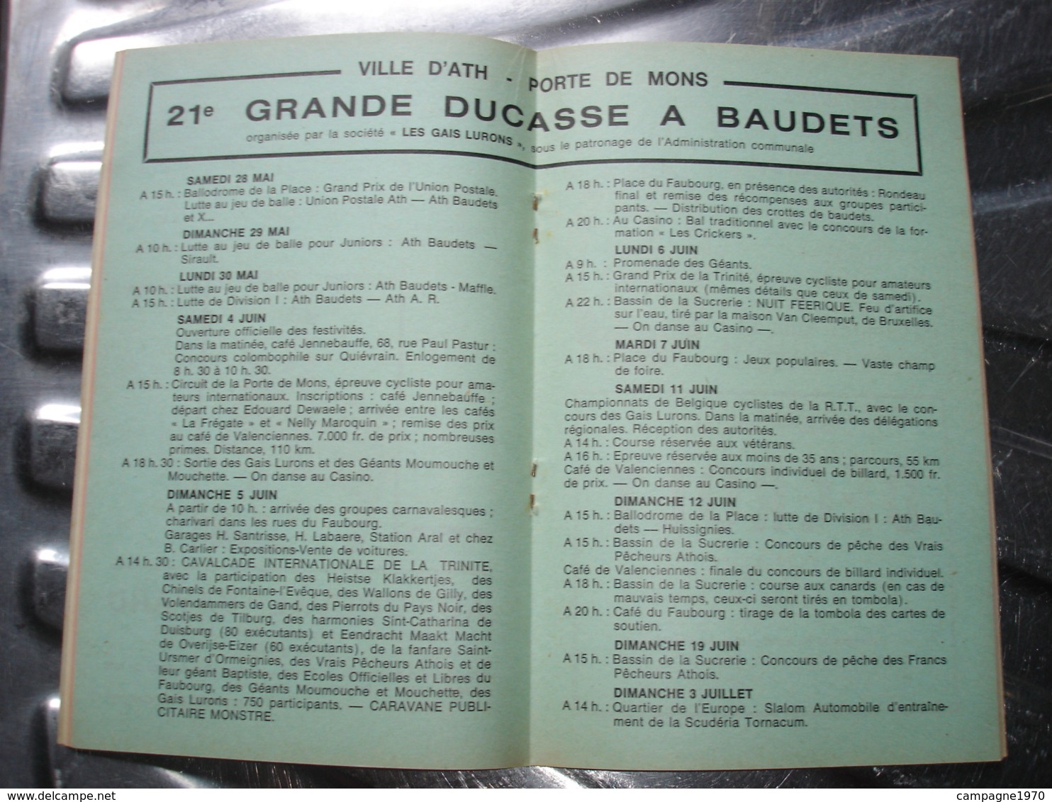 A VOIR !! ATH - DUCASSE A BAUDETS 1966 ( PORTE DE MONS ) - PROGRAMME ( NOMBREUSES PUBS ATHOISES ET REGIONALES ) - Belgien