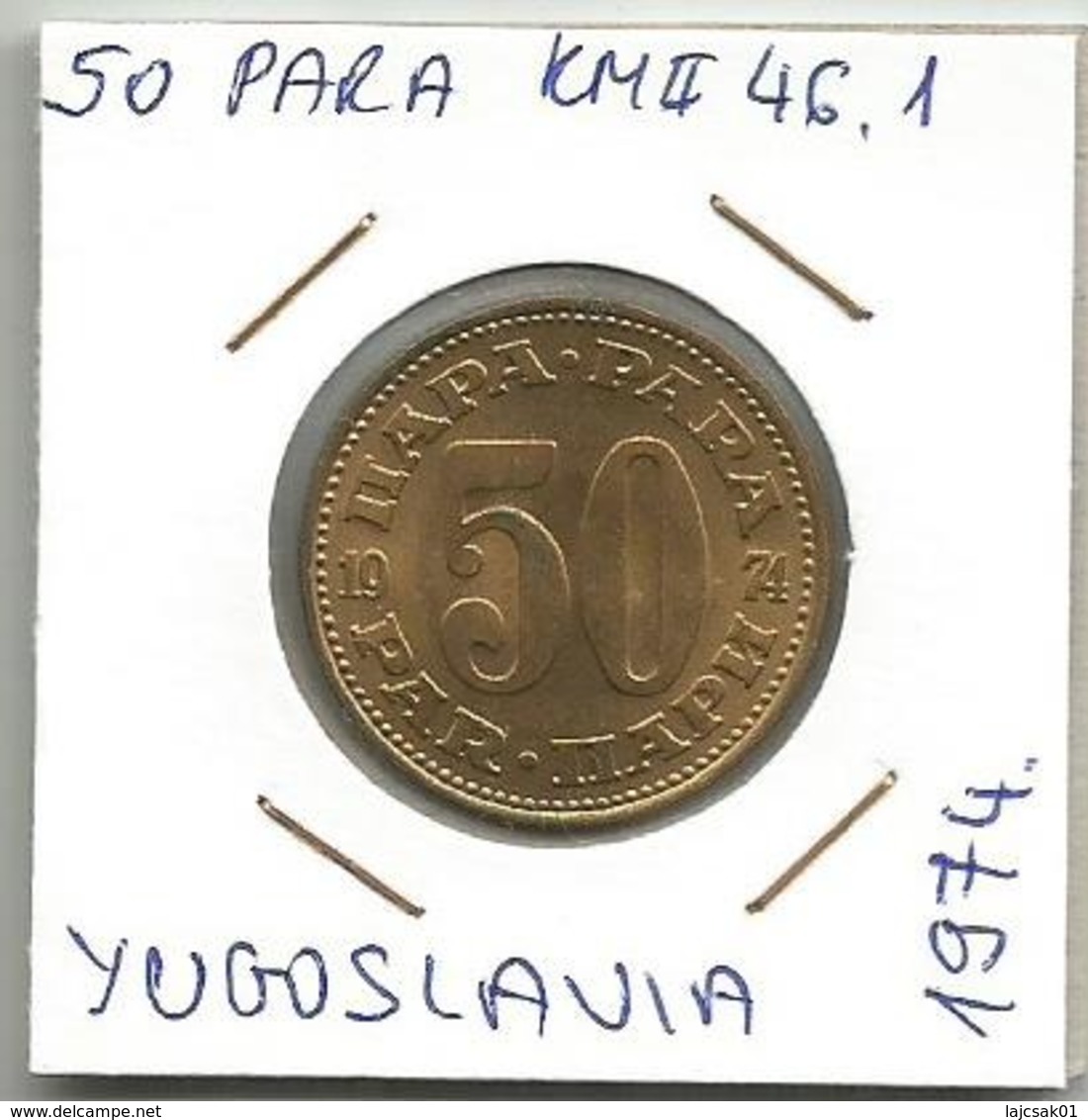 Gh7 Yugoslavia 50 Para 1974. KM#46.1 Key Date Only 33.000 Pcs. Mintage High Grade - Yugoslavia