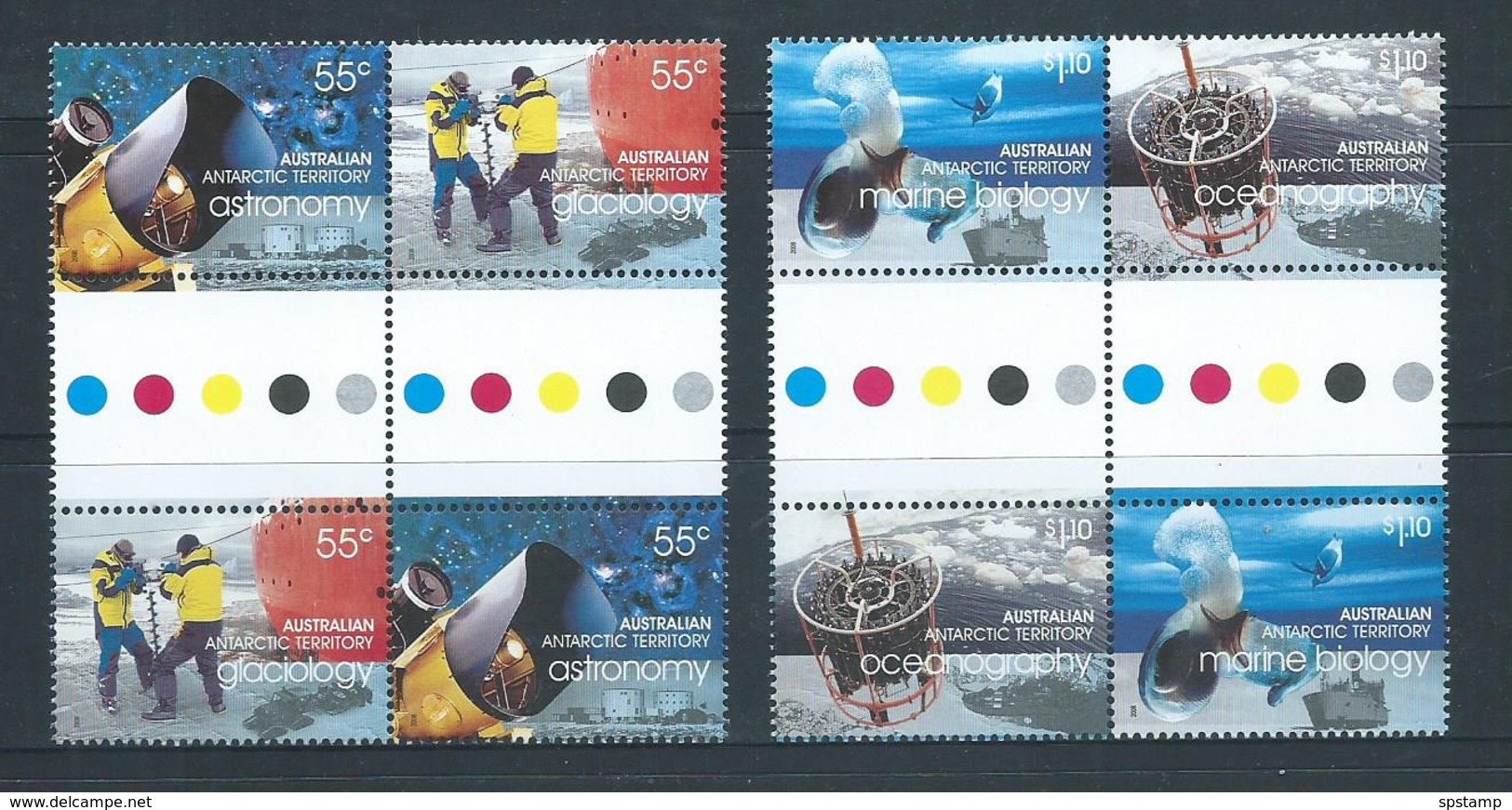 Australian Antarctic Territory 2008 International Polar Year Set Of 4 X 2 As Se Tenant Gutter Blocks MNH - Unused Stamps