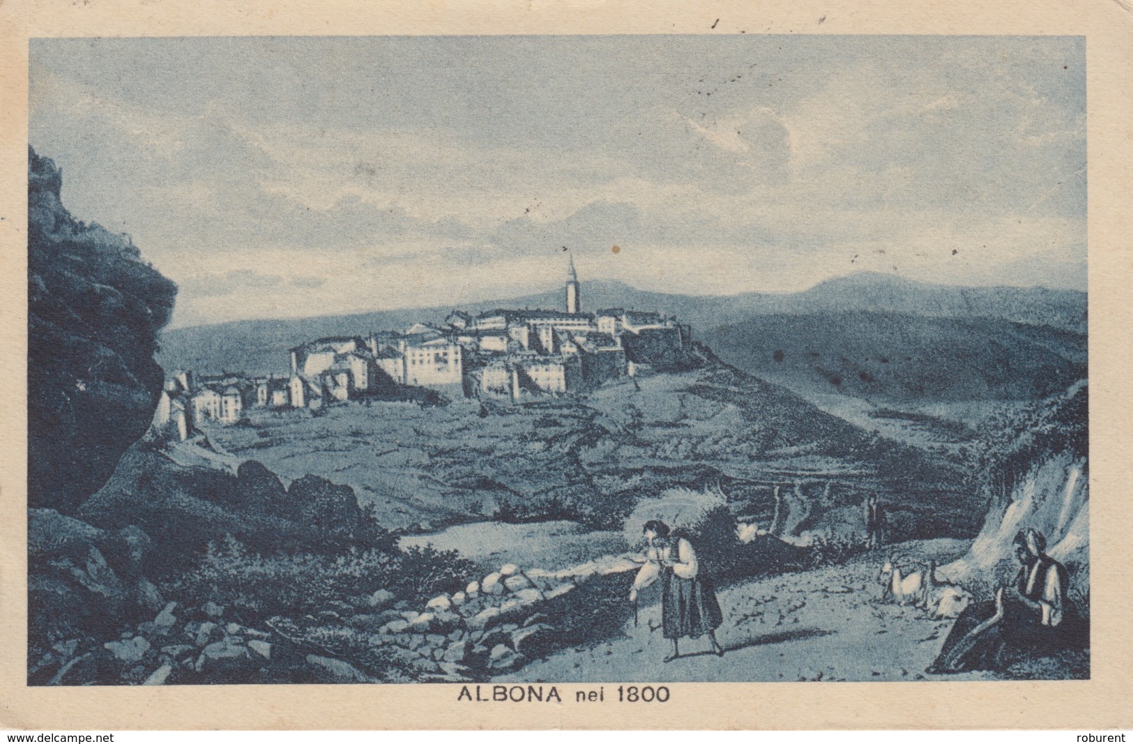 CROAZIA - ALBONA NEL 1800 -  VIAGGIATA 1932 - Croazia