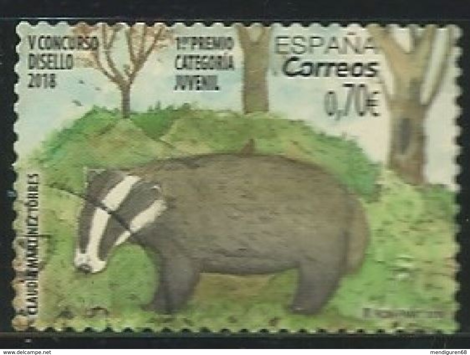 ESPAGNE SPANIEN SPAIN ESPAÑA 2019 DISELLO. YOUNG STAMP SHOW:  BADGER TEJÓN  USED ED 5290 MI 5323 YV 5021 - Usados