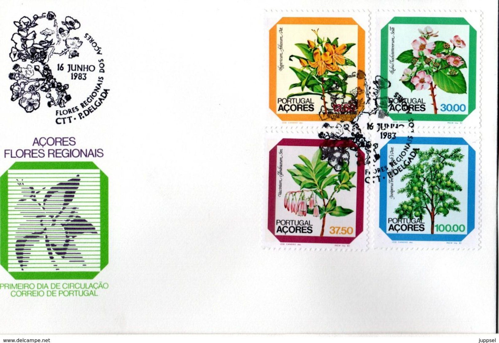 Azores, FDC,  Flowers   /   ACORES, Lettre De Première Jour, Fleurs,  1982 - Bäume