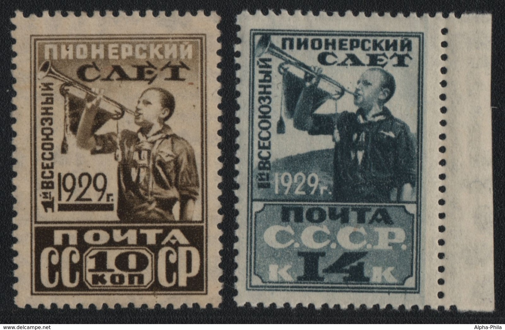 Russia / Sowjetunion 1929 - Mi-Nr. 363-364 A * - MH - Pioniertreffen (II) - Ungebraucht