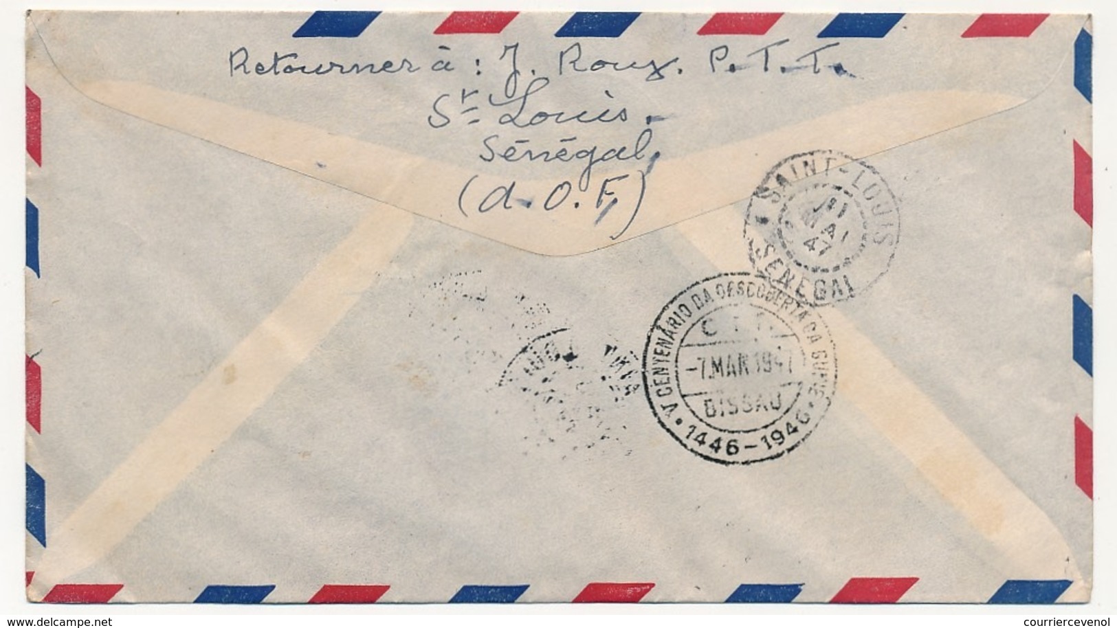 SENEGAL - Enveloppe Depuis Saint-Louis 5 Mars 1947 - Cachet "V° Centenaire De La Découverte De La Guinée Portugaise... - Lettres & Documents