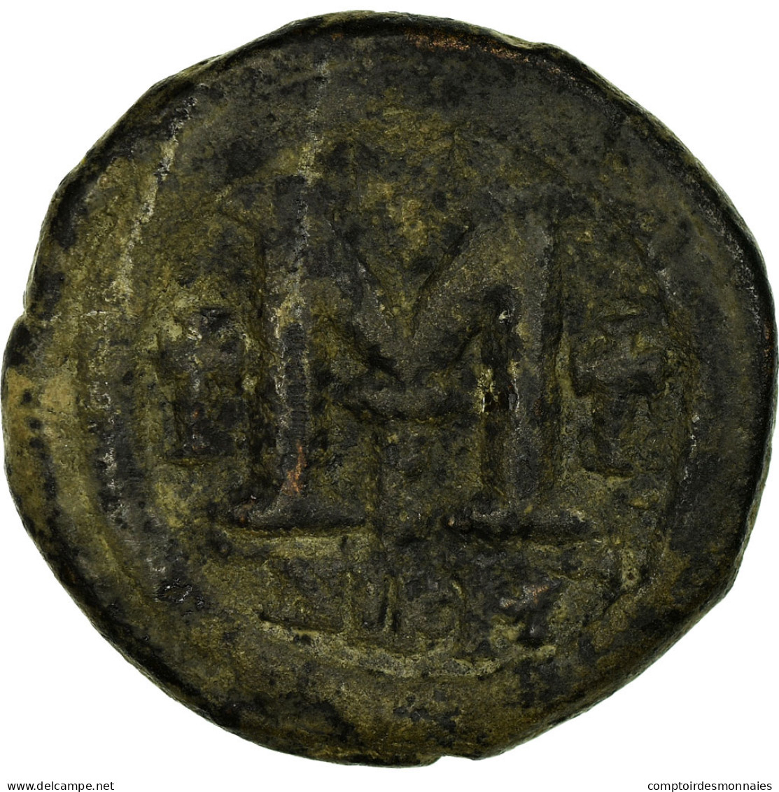 Monnaie, Justinien I, Follis, 527-538, Nicomédie, TB+, Cuivre, Sear:199 - Bizantine