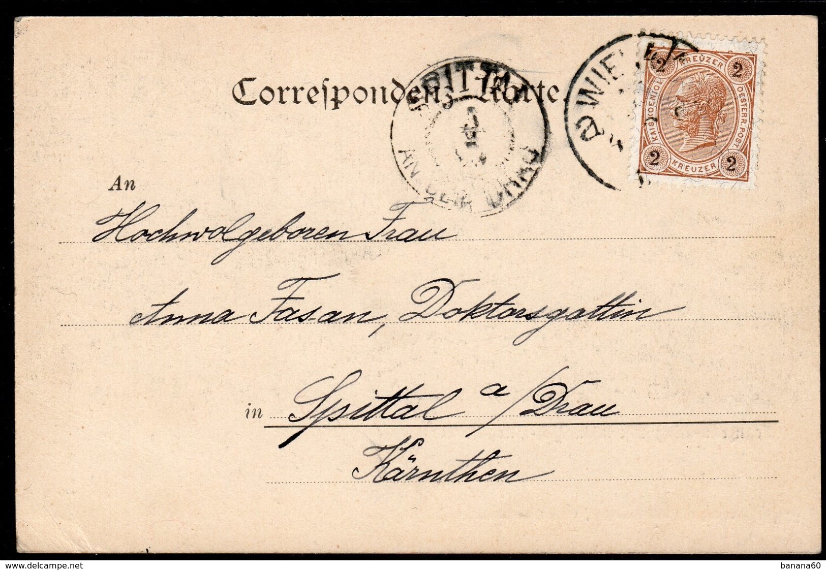 Wien, Franzens-Ring Mit K.k. Hof-Burgtheater, 1899 Gelaufen - Ringstrasse