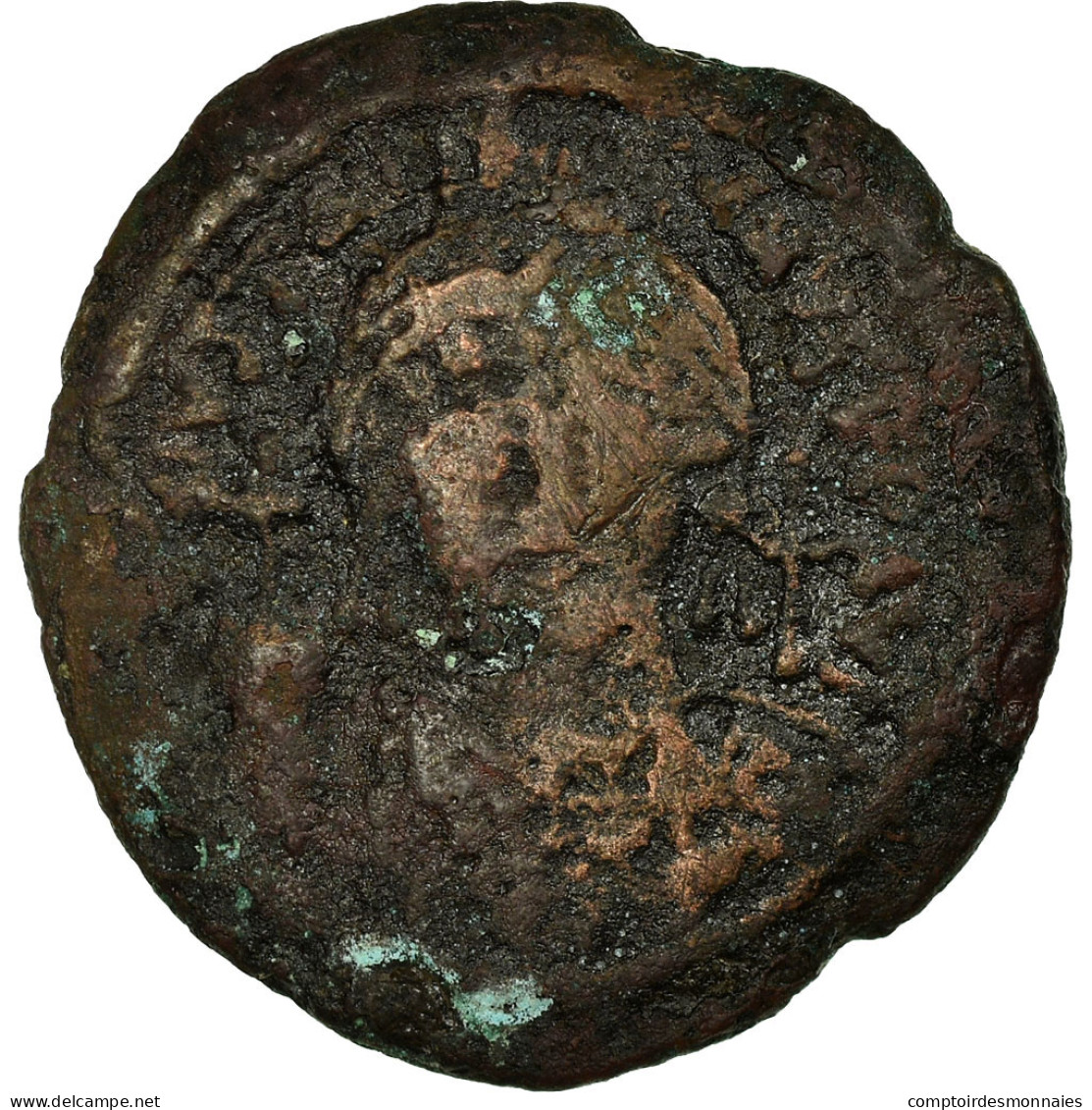 Monnaie, Justinien I, Demi-Follis, 544-545, Cyzique, TB, Cuivre, Sear:208 - Bizantine
