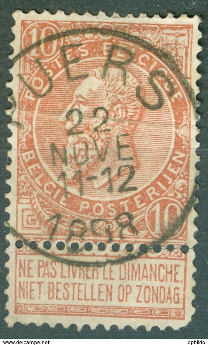 Belgique 57 Ob Second Choix Obli Puers - 1893-1900 Schmaler Bart