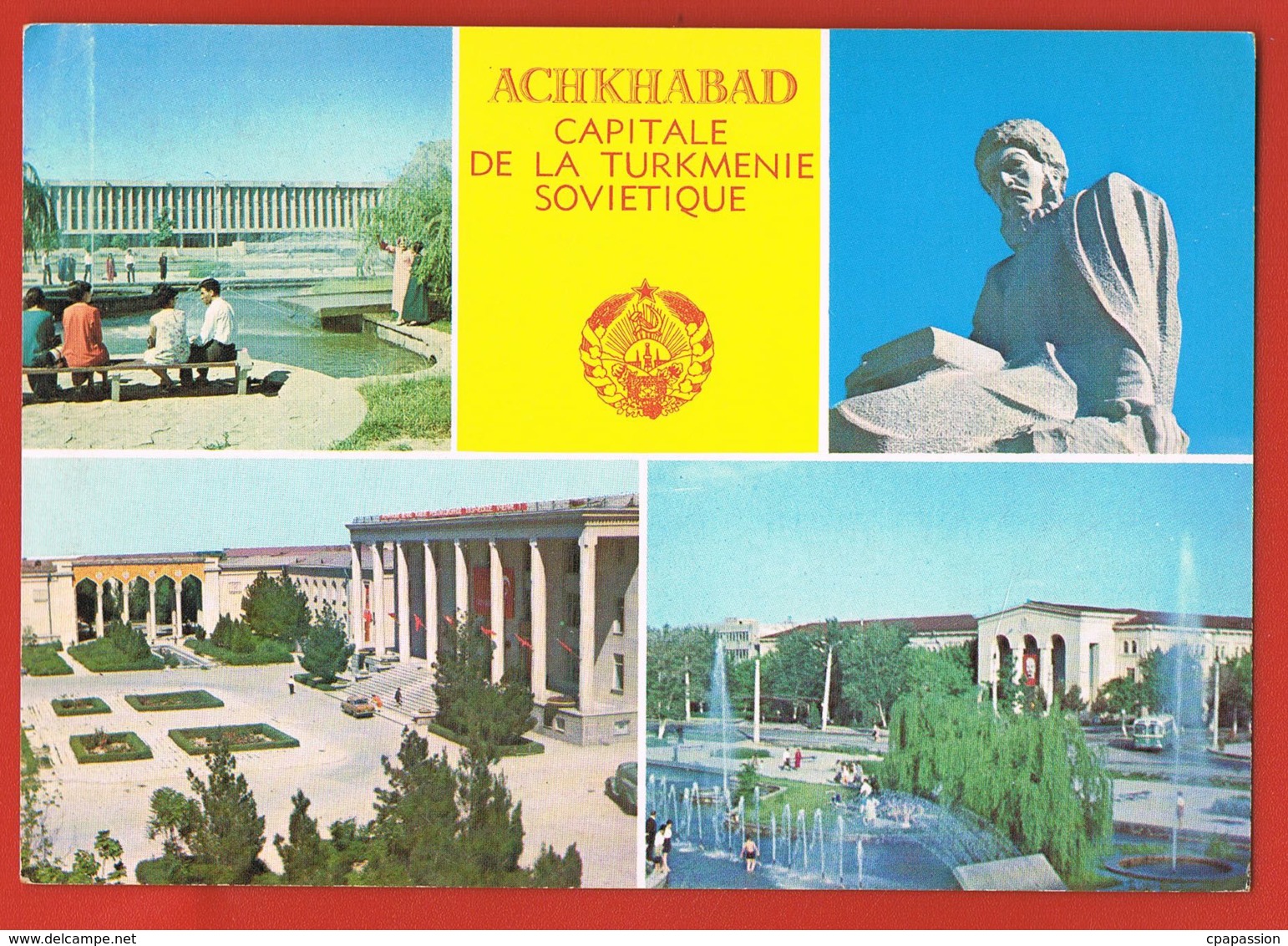 TURKMENISTAN JUMHURIYATI- ACHKHABAD -Capitale De La Turkménie Soviètique-Multivues -Recto Verso - Turkménistan